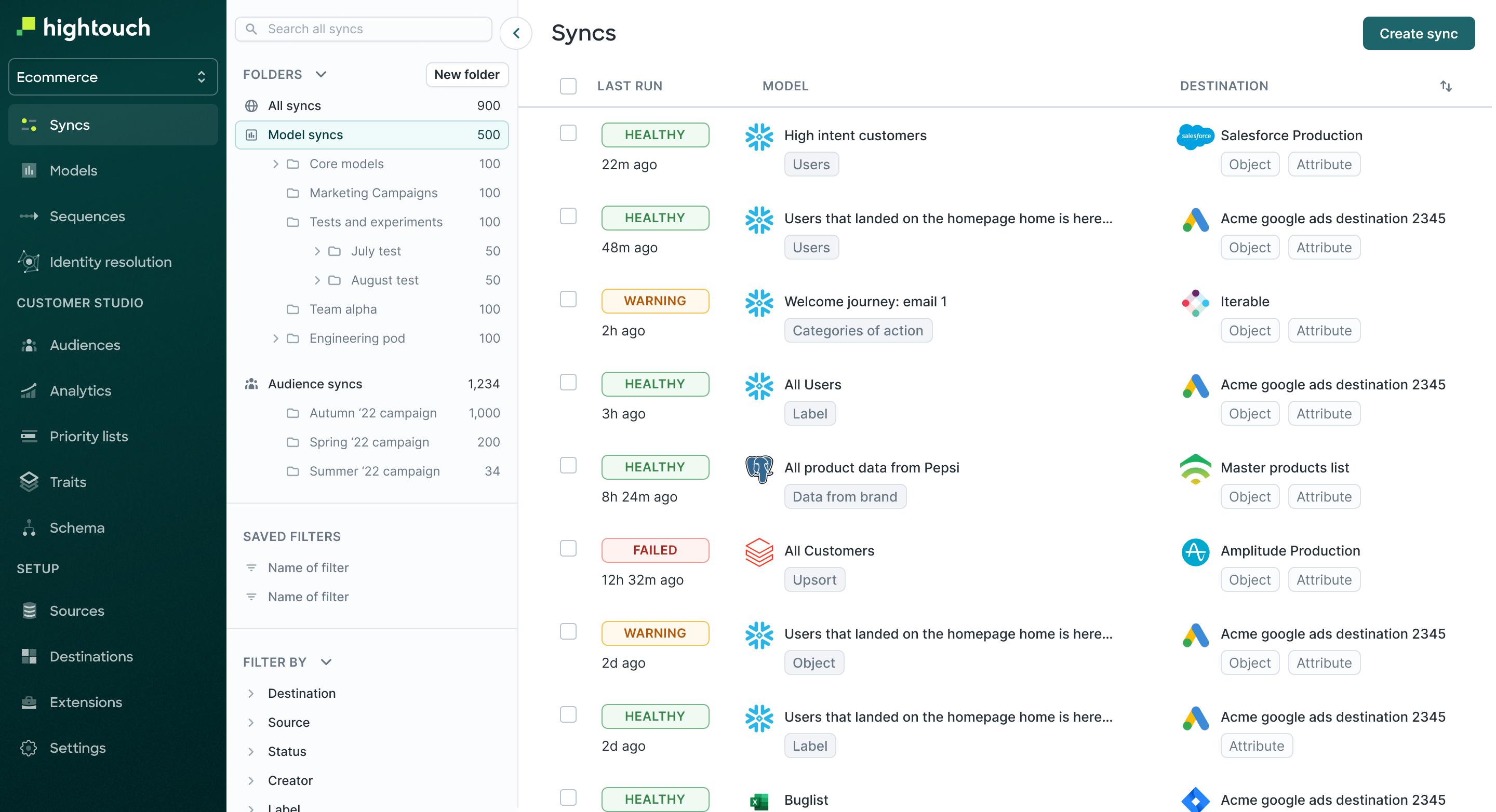 Before — sync list at scale