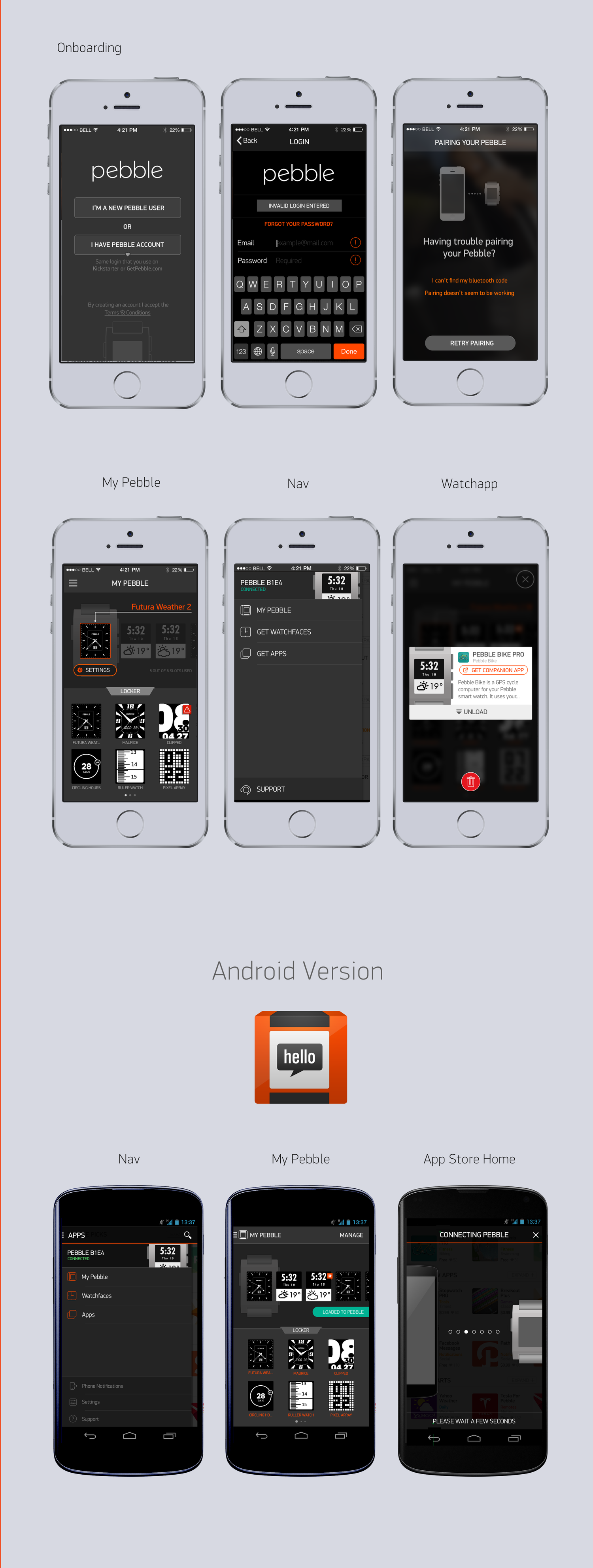Companion app, high fidelity — iOS and Android